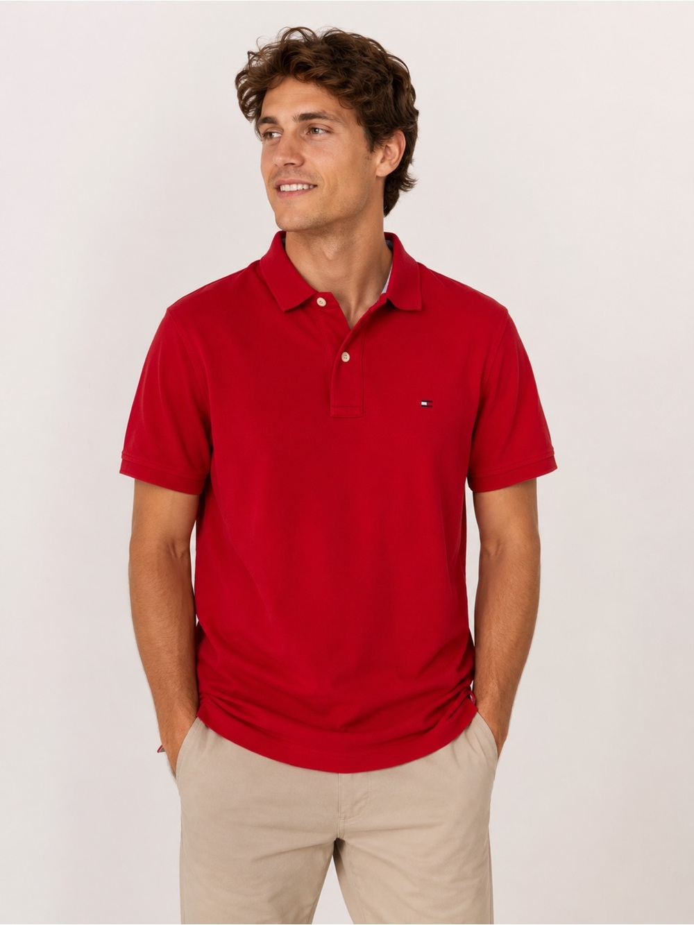 Tommy Hilfiger Red Men's Short-Sleeve Polo Shirt‎